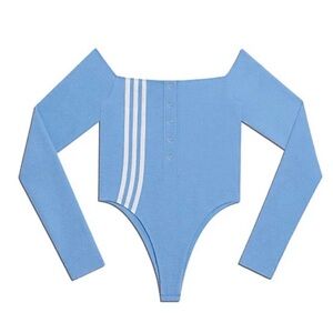 Adidas x Ivy Park ICY PARK Terry Cloth Blue Off-Shoulder Bodysuit